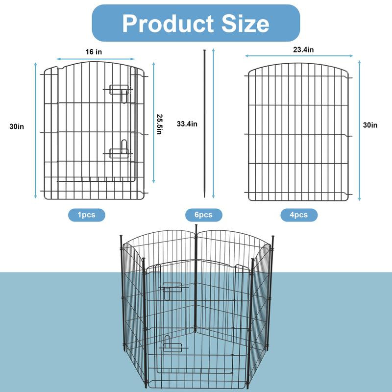 Anyask 24-50 Inch 4-16 Panels Dog Playpen, Foldable Metal Exercise Puppy Playpen, Patented Corral Para Perros, Garden Fence for Yard Landscape Patio Outdoor Decor RV Camping