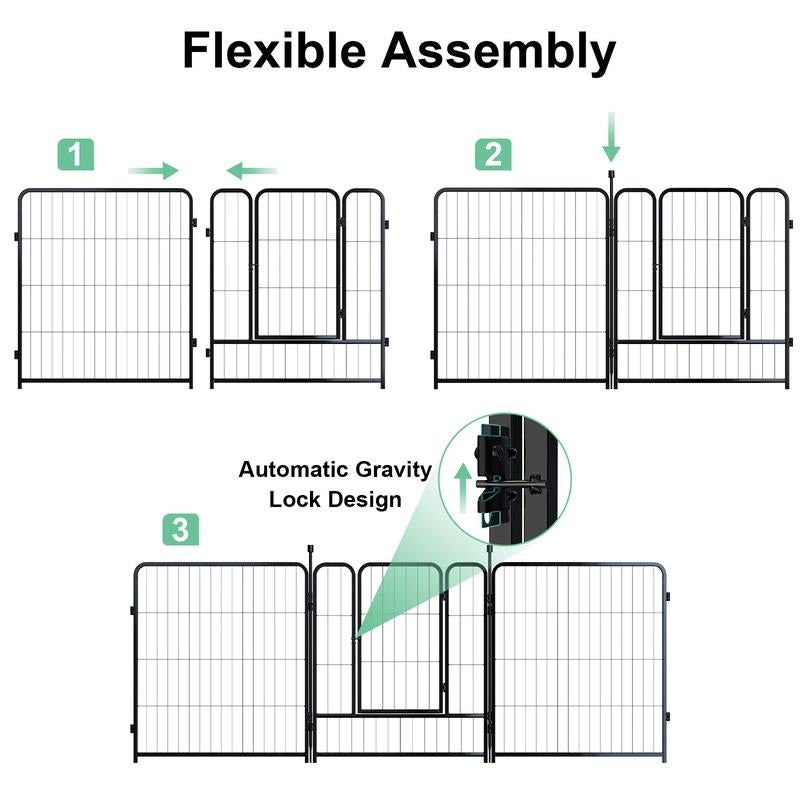 Anyask 24-50 Inch 4-16 Panels Dog Playpen, Foldable Metal Exercise Puppy Playpen, Patented Corral Para Perros, Garden Fence for Yard Landscape Patio Outdoor Decor RV Camping