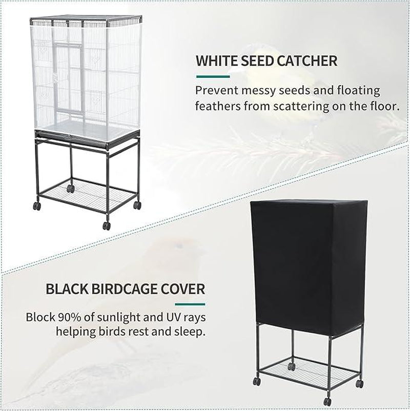 YITAHOME 53/52 Inches Birdcage Cover and Bird Cage Seed Catcher, Bird Cages for Parakeets, Parrot, Cockatiel, Pigeon, Flight Cage for Birds