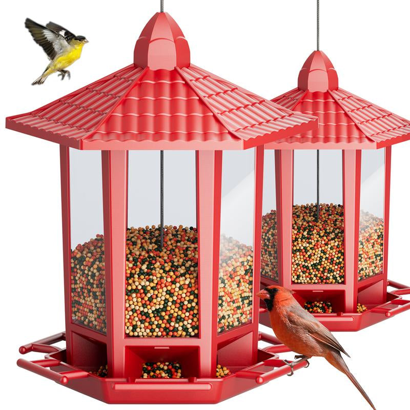 Birdream 2 Pack Bird Feeders for Outdoor Hanging, Retro Pagoda Design Fun Installation Bird Feeder, Attracting Wild Birds Chickadees Goldfinches Cardinals Finches and Sparrows