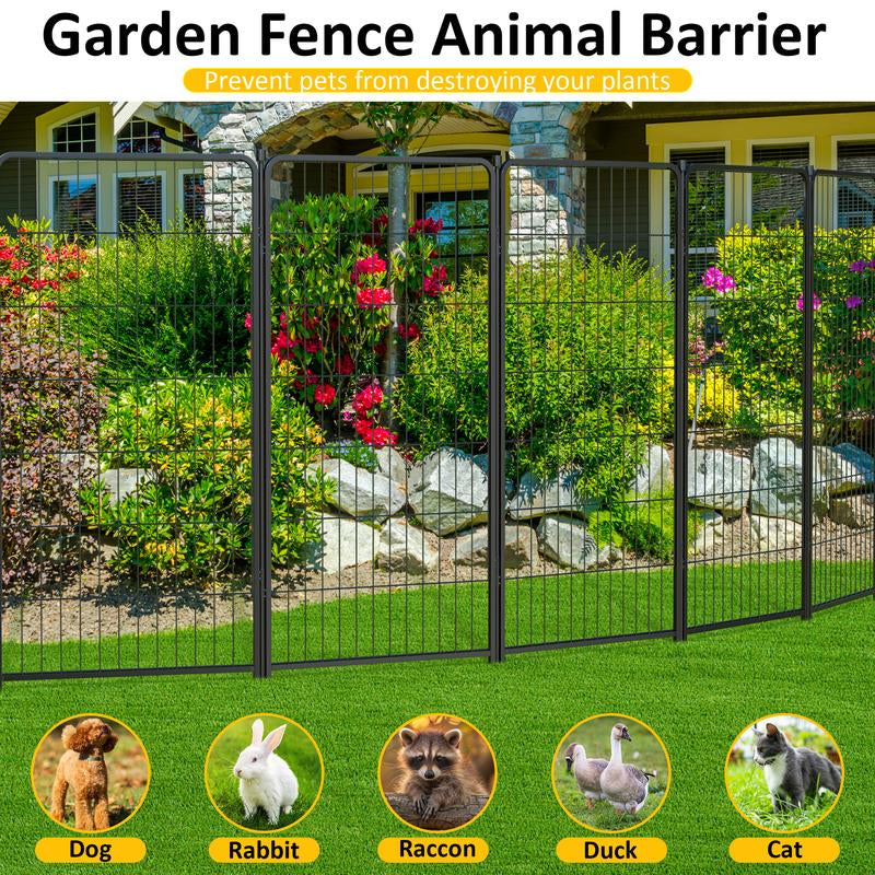 Anyask 24-50 Inch 4-16 Panels Dog Playpen, Foldable Metal Exercise Puppy Playpen, Patented Corral Para Perros, Garden Fence for Yard Landscape Patio Outdoor Decor RV Camping