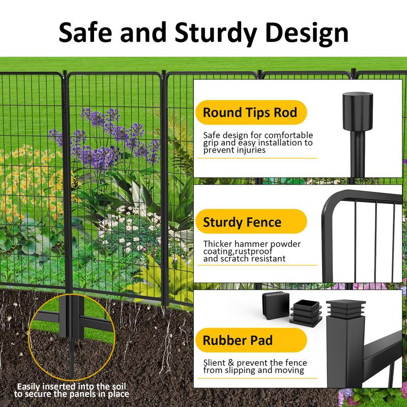 Anyask 24-50 Inch 4-16 Panels Dog Playpen, Foldable Metal Exercise Puppy Playpen, Patented Corral Para Perros, Garden Fence for Yard Landscape Patio Outdoor Decor RV Camping