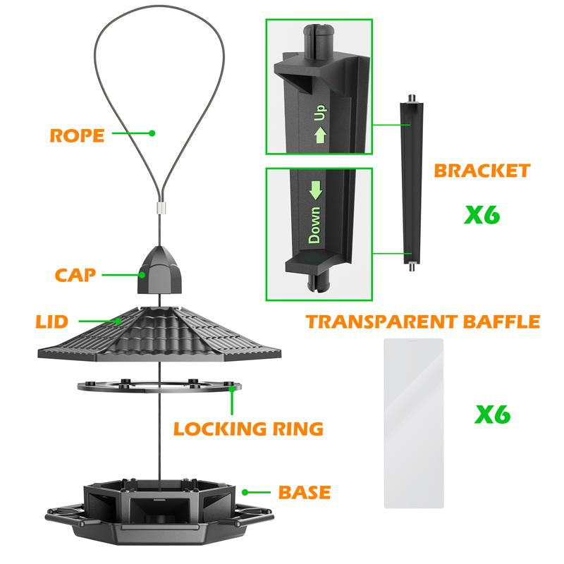 Birdream 2 Pack Bird Feeders for Outdoor Hanging, Retro Pagoda Design Fun Installation Bird Feeder, Attracting Wild Birds Chickadees Goldfinches Cardinals Finches and Sparrows