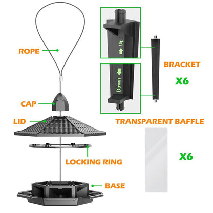 Birdream 2 Pack Bird Feeders for Outdoor Hanging, Retro Pagoda Design Fun Installation Bird Feeder, Attracting Wild Birds Chickadees Goldfinches Cardinals Finches and Sparrows