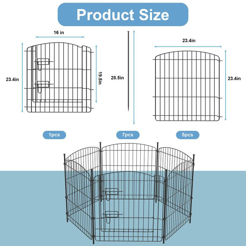 Anyask 24-50 Inch 4-16 Panels Dog Playpen, Foldable Metal Exercise Puppy Playpen, Patented Corral Para Perros, Garden Fence for Yard Landscape Patio Outdoor Decor RV Camping