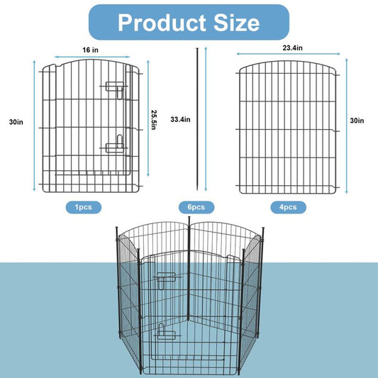 Anyask 24-50 Inch 4-16 Panels Dog Playpen, Foldable Metal Exercise Puppy Playpen, Patented Corral Para Perros, Garden Fence for Yard Landscape Patio Outdoor Decor RV Camping