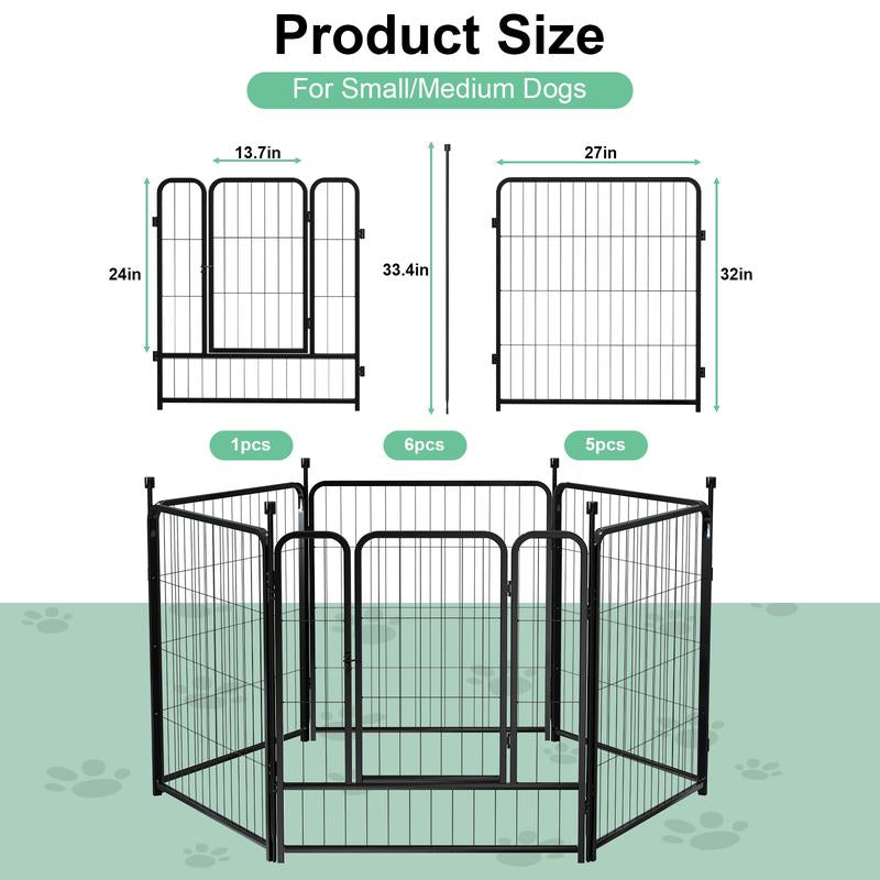 Anyask 24-50 Inch 4-16 Panels Dog Playpen, Foldable Metal Exercise Puppy Playpen, Patented Corral Para Perros, Garden Fence for Yard Landscape Patio Outdoor Decor RV Camping