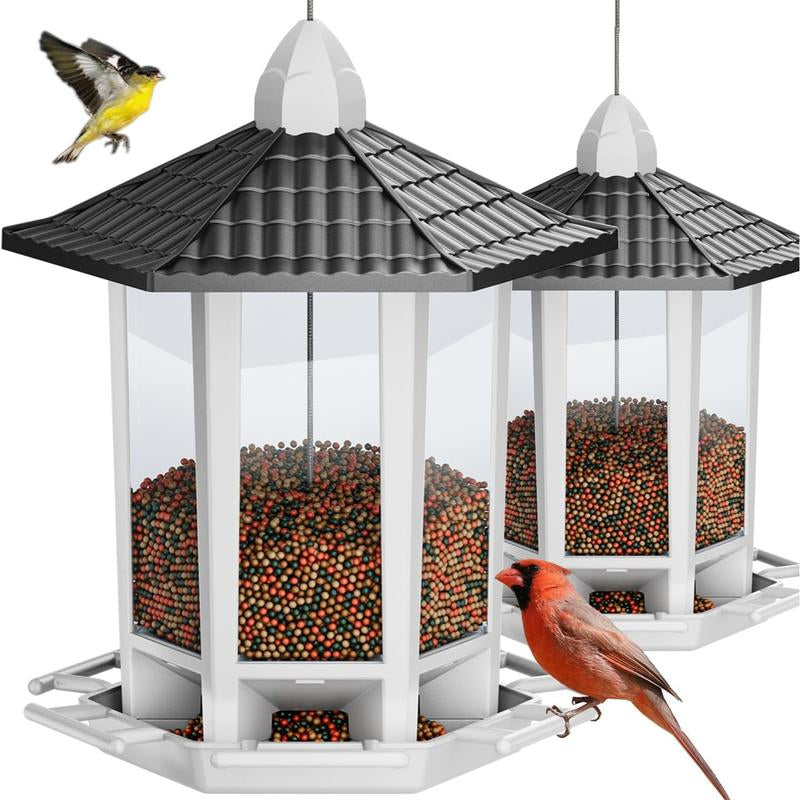 Birdream 2 Pack Bird Feeders for Outdoor Hanging, Retro Pagoda Design Fun Installation Bird Feeder, Attracting Wild Birds Chickadees Goldfinches Cardinals Finches and Sparrows