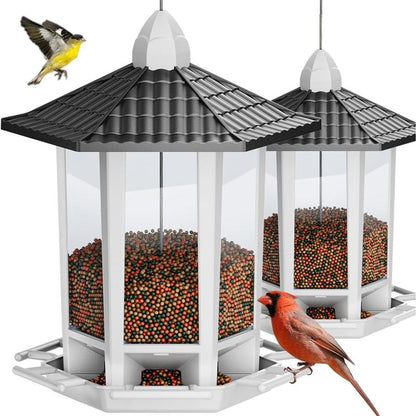 Birdream 2 Pack Bird Feeders for Outdoor Hanging, Retro Pagoda Design Fun Installation Bird Feeder, Attracting Wild Birds Chickadees Goldfinches Cardinals Finches and Sparrows