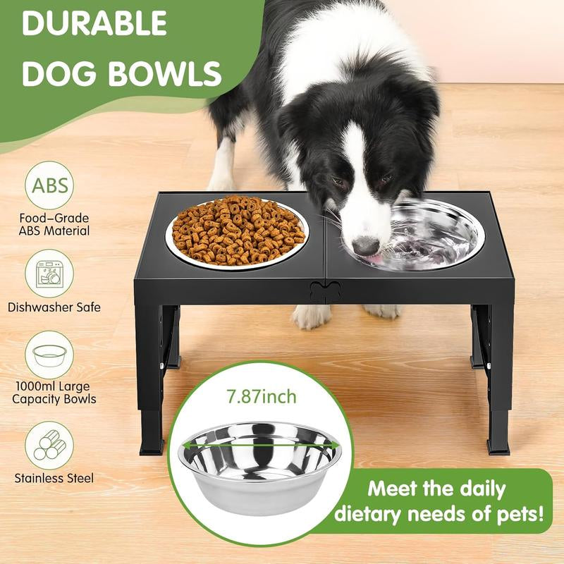 Elevated Bowls Large Breed Raised Bowl Stands Large Medium Sized 2 Large Elevated Water Bowl Stand Set Black Raised Pet Feeder Adjustable Dish Station 9/11/12/14In