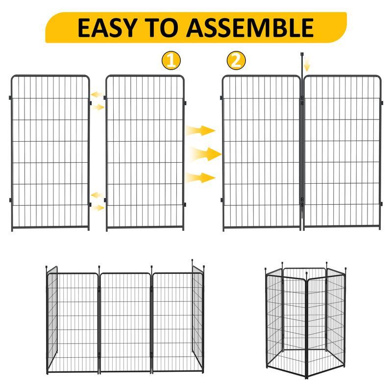 Anyask 24-50 Inch 4-16 Panels Dog Playpen, Foldable Metal Exercise Puppy Playpen, Patented Corral Para Perros, Garden Fence for Yard Landscape Patio Outdoor Decor RV Camping