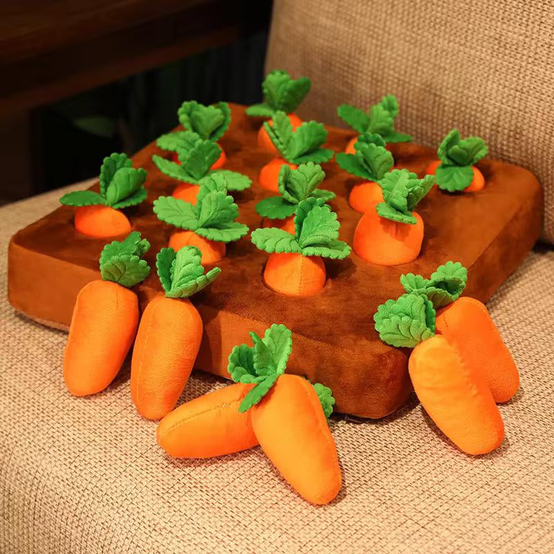 Pet Zen Interactive Carrot Snuffle Mat with 12 Squeaking Carrots Dog Puzzle Cats Toys