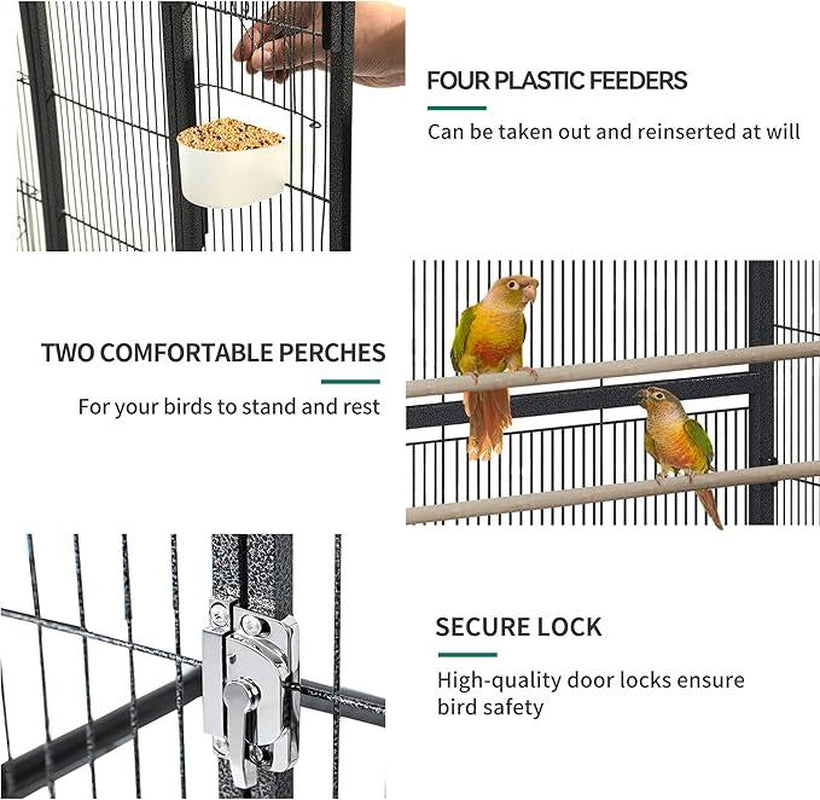 YITAHOME 53/52 Inches Birdcage Cover and Bird Cage Seed Catcher, Bird Cages for Parakeets, Parrot, Cockatiel, Pigeon, Flight Cage for Birds