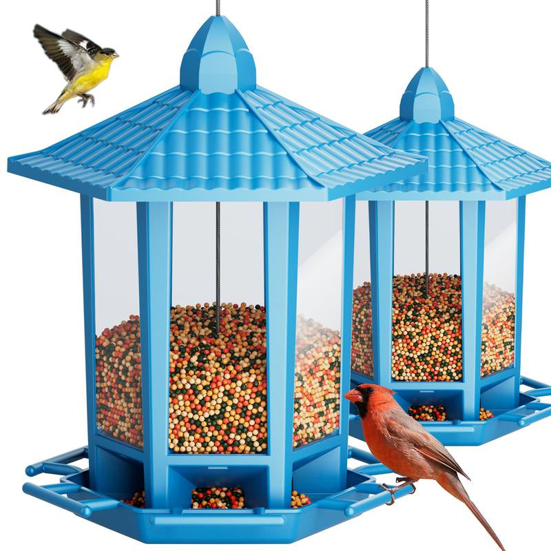 Birdream 2 Pack Bird Feeders for Outdoor Hanging, Retro Pagoda Design Fun Installation Bird Feeder, Attracting Wild Birds Chickadees Goldfinches Cardinals Finches and Sparrows