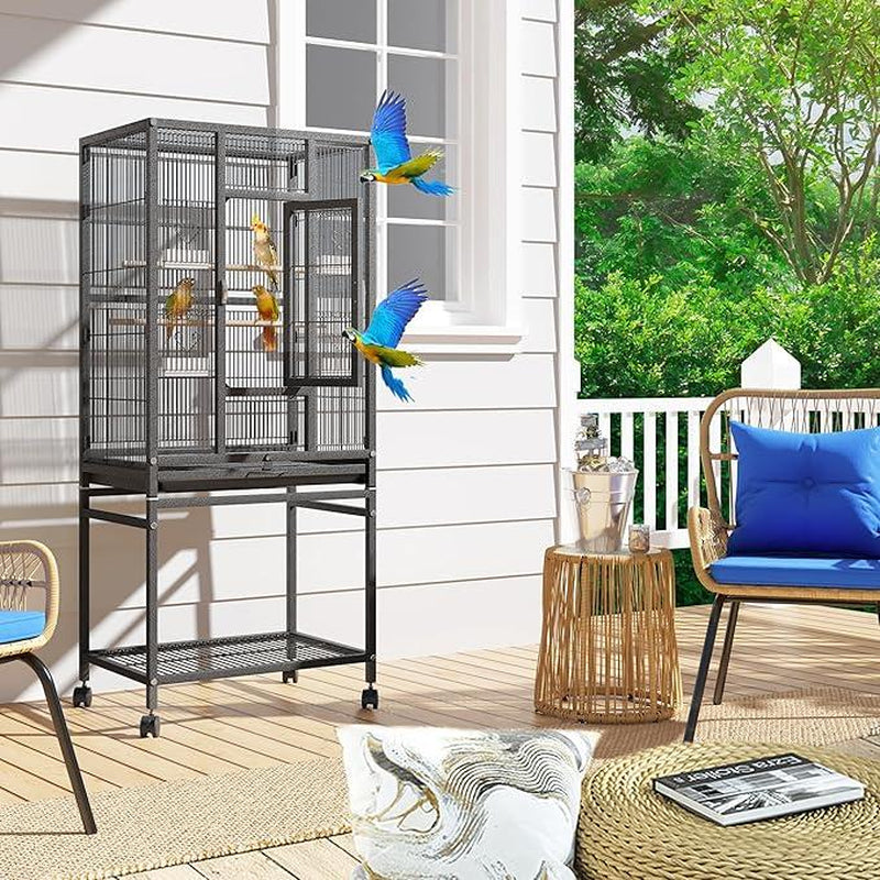 YITAHOME 53/52 Inches Birdcage Cover and Bird Cage Seed Catcher, Bird Cages for Parakeets, Parrot, Cockatiel, Pigeon, Flight Cage for Birds