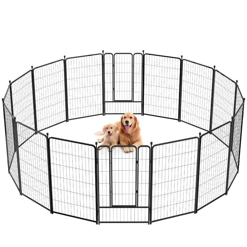 Anyask 24-50 Inch 4-16 Panels Dog Playpen, Foldable Metal Exercise Puppy Playpen, Patented Corral Para Perros, Garden Fence for Yard Landscape Patio Outdoor Decor RV Camping