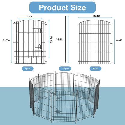 Anyask 24-50 Inch 4-16 Panels Dog Playpen, Foldable Metal Exercise Puppy Playpen, Patented Corral Para Perros, Garden Fence for Yard Landscape Patio Outdoor Decor RV Camping